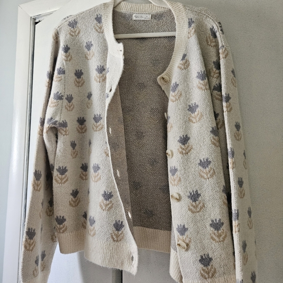 Rylee + Cru Sweaters - Rylee & Cru Cream Floral Cardigan